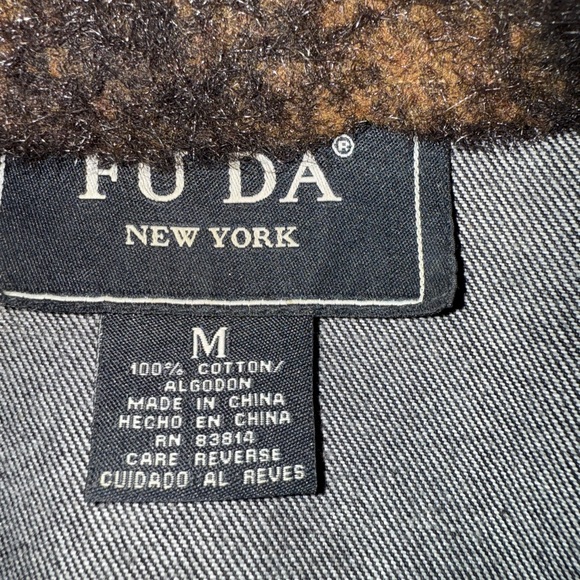 FU DA New York Faux Fur Trim Denim Jacket – Size M - Picture 7 of 7